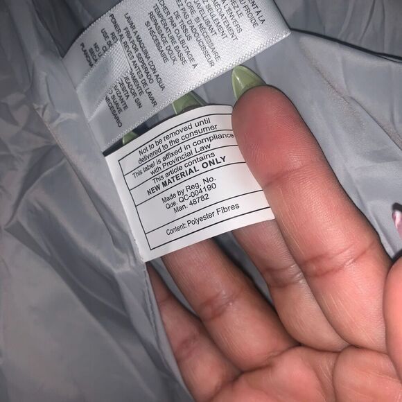 Women's Light Gray faux fur puffer jacket by Andrew Marc, size L spring wear - Picture 7 of 16